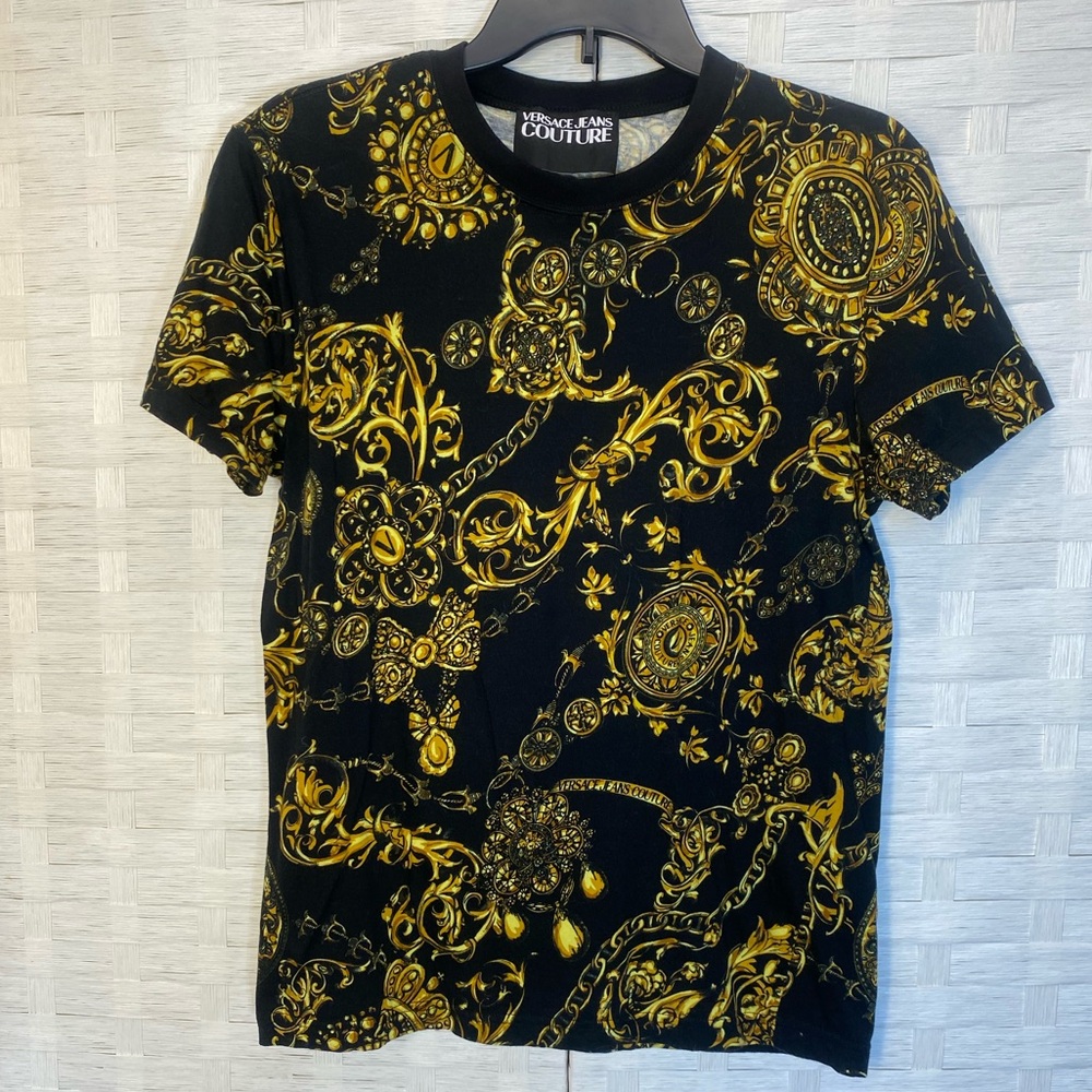 Men’s black / gold baroque Versace shirt